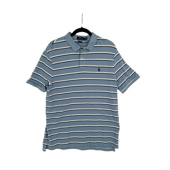 Men Polo Ralph Lauren Polo Shirt Striped - CLASSIC FIT - Large 100% Cotton‎ - Picture 4 of 7
